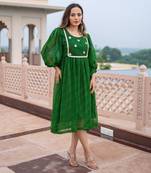 Green leheriya dress