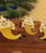 Designer gold plated cz peacock pendants set