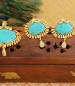 Designer gold plated cz stone pendant set