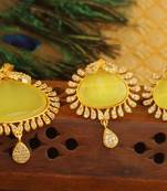Designer gold plated cz stone pendant set