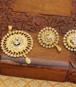 Designer gold plated cz pendant set