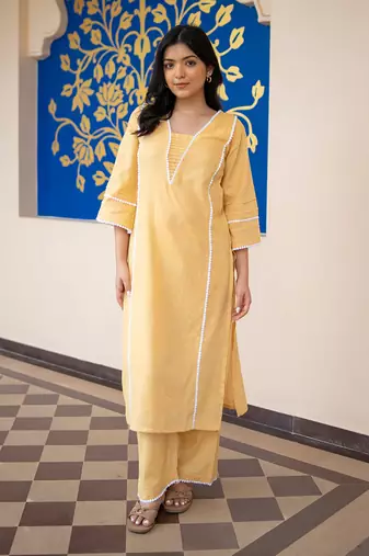 Classic yellow kurta set