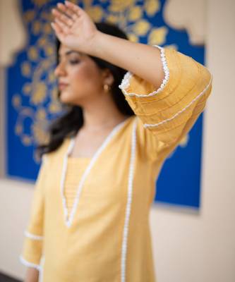 Classic yellow kurta set 3