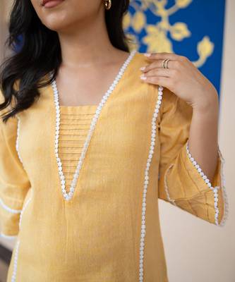 Classic yellow kurta set 4