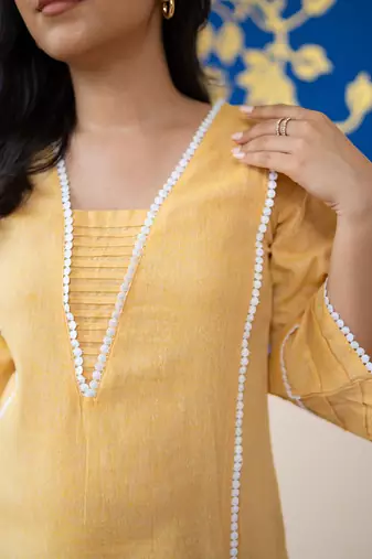 Classic yellow kurta set