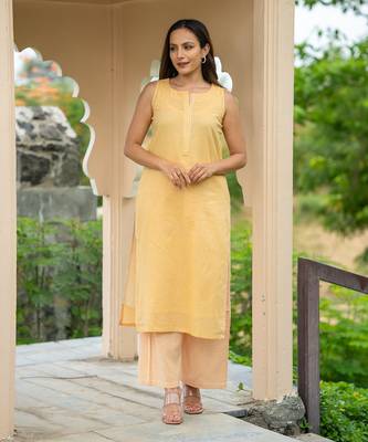 Mango yellow kurta set 1