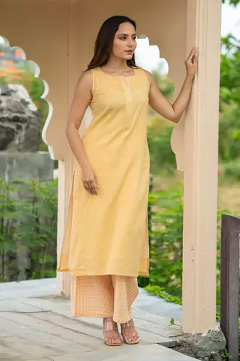 Mango yellow kurta set
