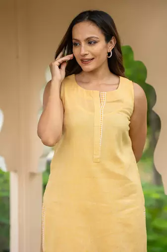 Mango yellow kurta set