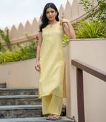 Lemon yellow kurta set