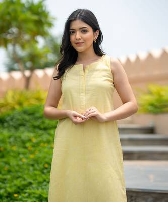Lemon yellow kurta set 3