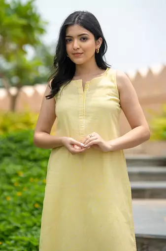 Lemon yellow kurta set