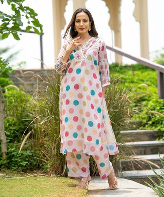 Retro polka kurta set 1