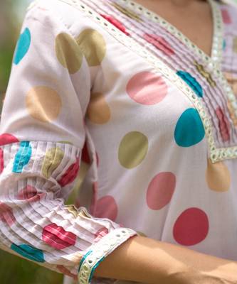 Retro polka kurta set 4
