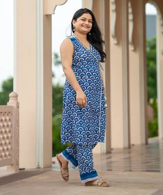 Indigo shell angarakha kurta set 2