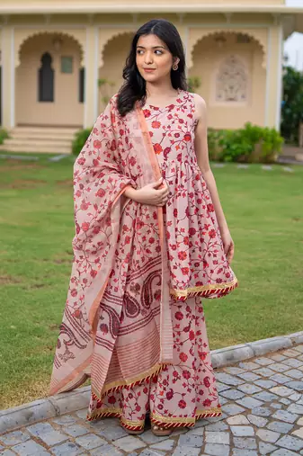 Kalamkari sharara suit set