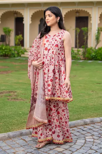 Kalamkari sharara suit set