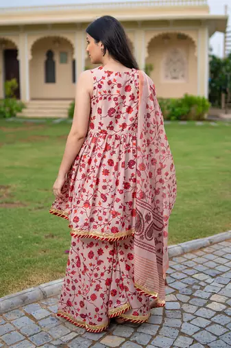 Kalamkari sharara suit set