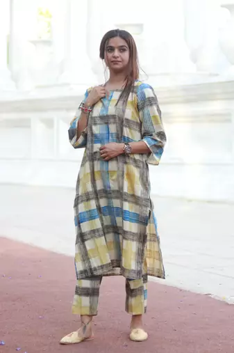 Handblock shobber print kurta with pant house of the handblock