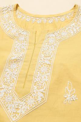 Trendmalls Yellow Woven Cotton Short Kurti for Women 5