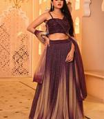 Wine Color Fancy Lycra Designer Lehenga Choli