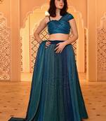 Dark Aqua blue Color Fancy Lycra Designer Lehenga Choli