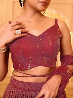 Light Red Color Fancy Work Lycra Lehenga Choli 4