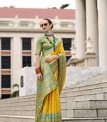 Yellow Designer Weaving Pure Soft Faux Banarasi Silk Saree With Designer Blouse