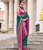 Green Designer Weaving Pure Soft Faux Banarasi Silk Saree With Designer Blouse