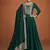 Green designer embroidered heavy premium silk anarkali suit