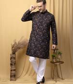 Hangup men casual  printed cotton kurta-pajama