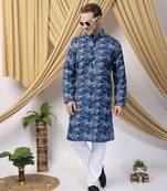 Hangup men casual  printed cotton kurta-pajama