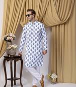 Hangup men casual  printed cotton kurta-pajama