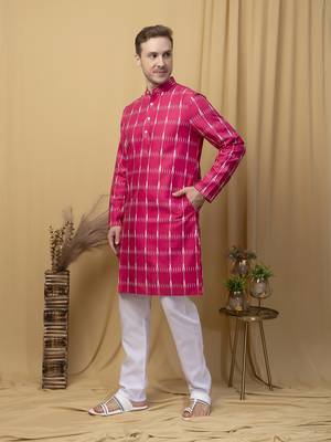 Hangup men casual  printed cotton kurta-pajama 2
