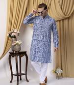 Hangup men casual  printed cotton kurta-pajama
