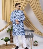 Hangup men casual  printed cotton kurta-pajama