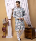 Hangup men casual  printed cotton kurta-pajama