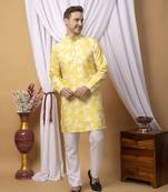 Hangup men casual  printed cotton kurta-pajama