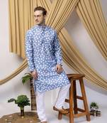 Hangup men casual  printed cotton kurta-pajama