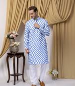 Hangup men casual  printed cotton kurta-pajama
