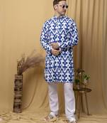 Hangup men casual  printed cotton kurta-pajama