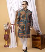 Hangup men casual  printed cotton kurta-pajama