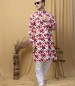 Hangup men casual  printed cotton kurta-pajama