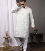 Hangup men casual  printed cotton kurta-pajama