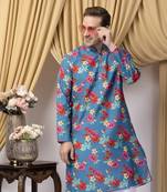 Multicolor long printed kurta