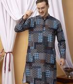 Multicolor long printed kurta