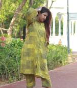 Handblock organic printed kurta with plazo house of the handblock