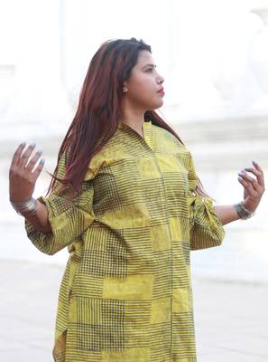 Handblock organic printed kurta with plazo house of the handblock 3