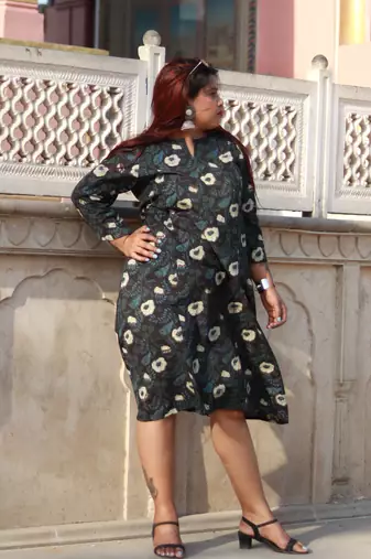 Jahota block printed a line long kurta house of the handblock