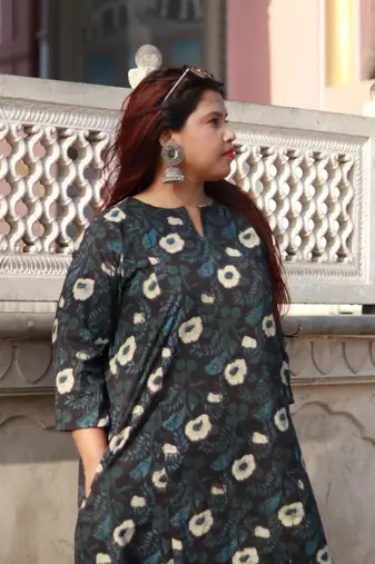 Jahota block printed a line long kurta house of the handblock