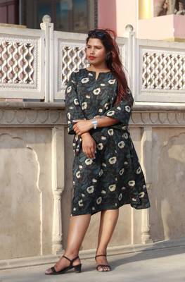 Jahota block printed a line long kurta house of the handblock 5
